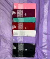 Sari en soie multicolore élégant et de haute qualité, bordure brodée, pour fêtes et mariages, style indien pakistanais traditionnel ethnique moderne
