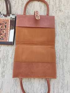 Tooling Genuine Leather File Bag With Handle Large Capacity <b>Document</b> Holder For Office & Travel Business File <b>Folder</b> For Meeting - Product Image 6