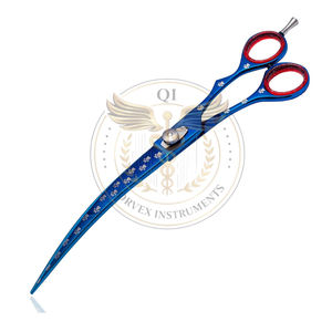 Tijeras de Peluquería Canina Curvas de Acero Inoxidable con 23 Dientes para Uso Doméstico, para Diestros (Azul, 10.0 Pulgadas) - Product Image 5
