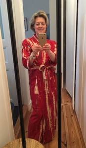 Handmade High Quality Indian Kimono Robe Women Long Sleeve V-<b>neck</b> Tie-Dye Rayon Eco-Friendly Woven Decoration Bow Holiday - Product Image 5