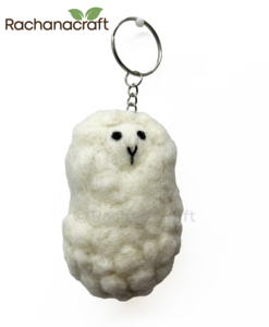 Llavero de Animales Hecho a Mano con Técnica de Fieltro |   Colgante de lana hecho a mano con diseño de perro y oveja |   Llavero Ecológico para Mascotas, Regalo - Product Image 1