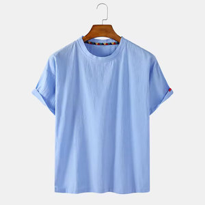 T-shirt à manches courtes col rond coupe ample pour homme, 100 % coton respirant, imprimé sérigraphié, design professionnel sur mesure - Product Image 1