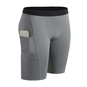 Short de gymnastique léger et respirant gris avec poche – Idéal pour l'entraînement et la course à pied - Product Image 1