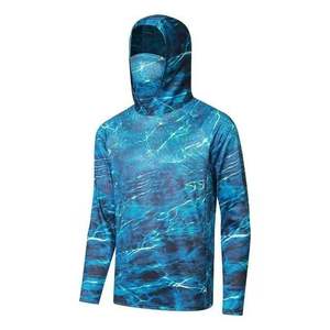 Camisa de Pesca con Capucha para Hombre, Talla Grande, Transpirable, Manga Larga, UPF 50, Anti-UV, Secado Rápido, Impermeable, Deportiva, Azul Estampado - Product Image 6