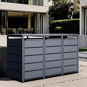 Contenitore personalizzato per bidone della spazzatura in acciaio zincato Color grigio antracite - Product Image 4