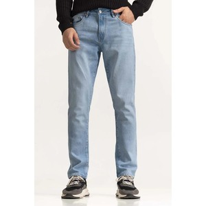 Jeans en denim respirant authentiques pour hommes avec étiquettes personnalisées et motifs de lavage uniques, toutes saisons - Product Image 3