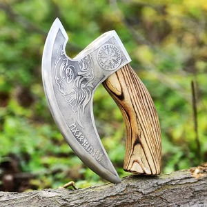 Hand Forged Tomahawk Axe with Forged Steel Blade and Wooden Handle for Outdoor Camping and Survival Use-900g - Product Image 1
