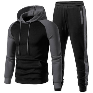 Ensemble de survêtement unisexe à capuche, manches longues, fermeture éclair, vêtements de sport décontractés, pantalon et veste respirants à imprimé uni, tenue d'hiver - Product Image 3