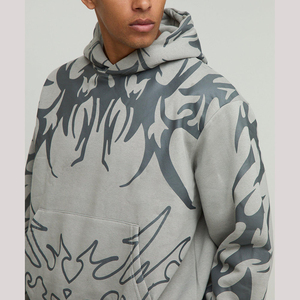 Chándal extragrande con diseño de serigrafía personalizado Glory, 100% algodón, sudadera con capucha y pantalones deportivos de alta calidad para ropa urbana unisex. - Product Image 2