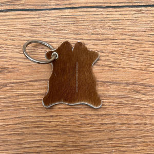 Nouveau design porte-clés en cuir de vachette porte-clés en cuir de fourrure véritable porte-clés élégants porte-clés en cuir véritable de luxe de forme unique - Product Image 2