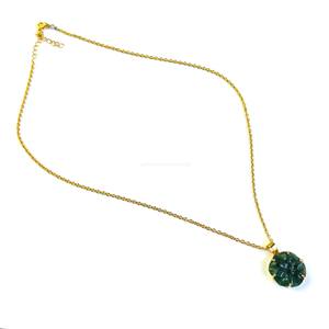 Colgante de Ágata Musgosa Natural con Forma de Flor, Collar de Piedras Preciosas Talladas a Mano para Mujer, Regalo de Cumpleaños, Joyería de Moda, Suministro al por Mayor - Product Image 2