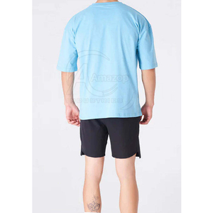 เสื้อยืดและกางเกงขาสั้นผู้ชายผ้าฝ้ายออกแบบโลโก้ตามสั่งขายดี ชุดเสื้อยืดและกางเกงขาสั้นสองชิ้นระบายอากาศได้ดี สำหรับขายออนไลน์ - Product Image 4