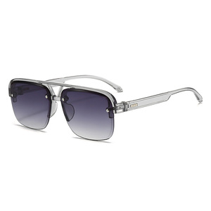 Lunettes de soleil métalliques unisexes tendance, dégradées, UV400, demi-cerclées, légères, durables, surdimensionnées, pour l'été – Meilleures ventes - Product Image 3