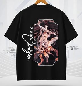 เสื้อยืดผู้ชายขายส่งจากโรงงาน OEM ผ้าฝ้าย 100% หนา 240 GSM ทรงโอเวอร์ไซส์ ดีไซน์ไหล่ตก ป้ายและโลโก้สั่งทำได้ - Product Image 2