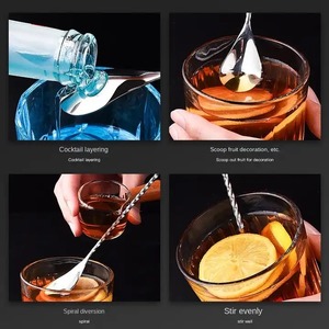 Premium Quality Stainless Steel Spiral Pattern Long Handle Cocktail Stirrer Reusable Twisted Design Spoons for Mixing Metal - Product Image 2