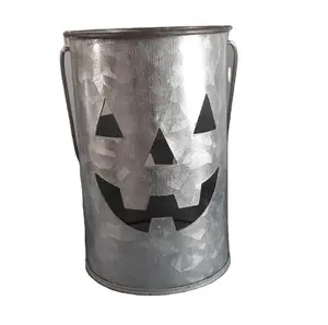 Galvanized Iron Pumpkin Lantern Decorative Halloween and Christmas Party Decoration for Home Garden and Parties