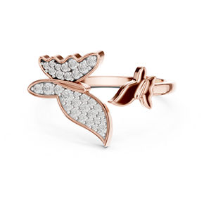 แหวนเพชรทรงกลมทองคำ 14K สำหรับผู้หญิง |   ชุดทำงาน |   เพชรที่เพิ่งเพาะเลี้ยง - Product Image 2