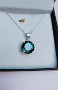 Colgante de Zafiro Teal Intenso, Único, Cultivado en Laboratorio, Plata de Ley 925, Hecho a Mano, Regalo Étnico para Niños - Product Image 2
