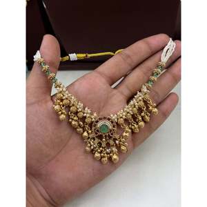 Indian Ethnic Richa Premium Gold Plated Bridal Chorski Necklace & Earring <b>Set</b> - Product Image 2