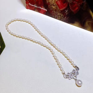 Collier en perles d'eau douce pour Xiaomi avec chaîne délicate pour la clavicule, perles naturelles à forte luminosité, accessoires - Product Image 1