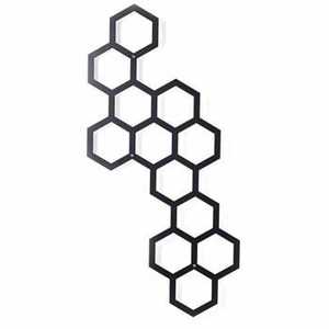 Arte de Pared Metálico con Diseño de Panal Geométrico, Escultura Abstracta de Hierro Negro con Hexágonos Entrelazados para Oficina y Hogar - Product Image 1