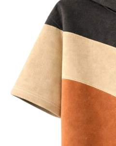 Sudadera con Capucha de Manga Corta para Hombre, Color Carbón Beige y Rojo Óxido, con Bolsillo Canguro, de Algodón y Felpa, Estilo Casual Urbano - Product Image 5