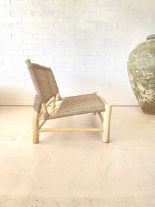 Rustic Rattan Teak <b>Wood</b> Garden <b>Bench</b> Tapered Legs Outdoor Furniture Natural Color No Filling Model ZKA01 - Product Image 3