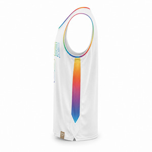 Aurora Basketball Jersey Tank <b>Top</b> Sublimated <b>Rainbow</b> Print Moisture Wicking 100 Polyester Unisex Adult Regular Fit - Product Image 3