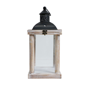 Lanterne à bougie en bois, style classique, écologique, impression typographique, best-seller, couleur vieillie, rectangulaire, pour l'intérieur et l'extérieur - Product Image 2