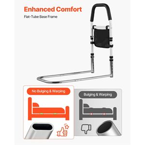 Barre de lit en acier au carbone haute résistance pour personnes âgées, main courante réglable en PU, rails d'assistance au chevet, canne durable pour personnes âgées - Product Image 4