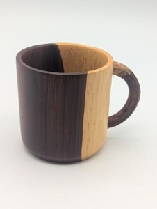 Taza de Madera de Diseño Minimalista con Acabado en Dos Tonos, Reutilizable, con Asa, para Uso Doméstico - Product Image 1