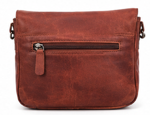 Gravs Vintage Genuine <b>Leather</b> Bohemian Fashion Lady Messenger Crossbody <b>Bag</b> <b>Soft</b> Shoulder Single Adjustable Strap Button Closure - Product Image 3