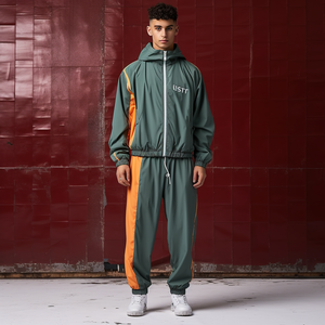 Custom Summer Windbreaker Nylon Tracksuits Nylon 3M <b>Reflective</b> Sweat Suit Streetwear Waterpoof Jacket and Shorts Set Men - Product Image 1