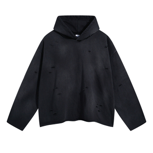 ผู้ผลิตเสื้อฮู้ดดี้ผู้ชายไซส์ใหญ่ ขายส่ง ผ้าฝ้ายฟลีซ 100% หนานุ่มสำหรับฤดูหนาว สไตล์ลำลอง สตรีทแวร์ ปักลาย พิมพ์ลายตามสั่ง - Product Image 4