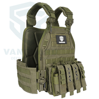 Gilet tactique de formation vert OD en gros avec porte-plaques Molle, en tissu durable et de bonne qualité pour l'entraînement des agents de sécurité