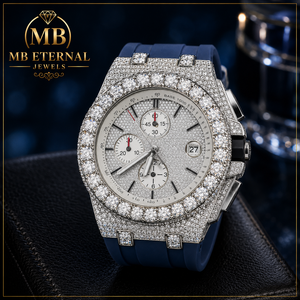 MB ETERNAL นาฬิกาโครโนกราฟทรงกลมประดับด้วยไรน์สโตน 41 มม. อะนาล็อกควอตซ์อัลลอยด์นาฬิกาหรูสำหรับผู้ชายสำหรับใช้ในชีวิตประจำวัน - Product Image 2