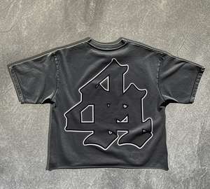 Camisetas Casuales de Verano para Hombre, Personalizadas, Vintage, Lisas, 100% Algodón, Impresión Serigráfica, Antiarrugas, Transpirables, Cuello en V, Estilo Acid Wash - Product Image 1