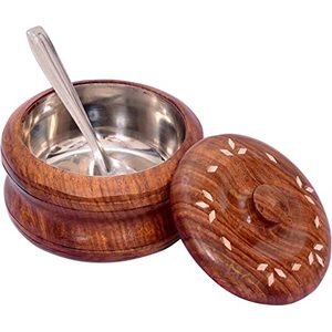 Pot à sucre en bois personnalisé pour mariage, récipient à sel et épices, bols pour la maison et la cuisine, pot à sucre en bois avec logo personnalisé - Product Image 3