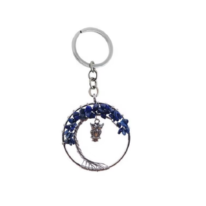 Llavero de cristal de alta calidad, árbol de la vida de lapislázuli, llavero de piedra natural con diseño de búho, regalos para mujeres. - Product Image 5