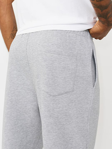 Men's Gray Cotton Sweatpants Elastic Waist <b>Drawstring</b> Casual Joggers Side Pockets Midweight Autumn Wear - Product Image 3