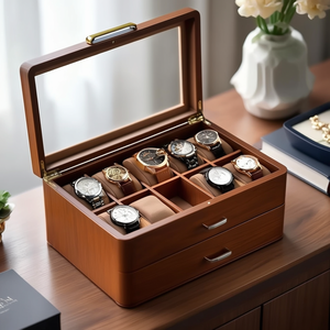 Boîte de rangement pour montre à fente unique en bois massif de luxe, personnalisable, fabriquée en Inde - Product Image 2