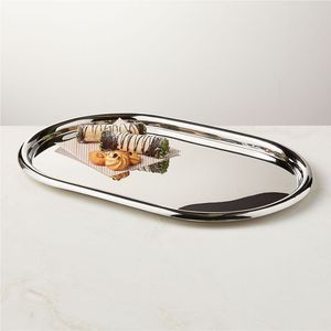 Plateau de service rectangulaire de luxe plaqué argent avec bord perlé, plat décoratif en métal pour hôtel, mariage, restaurant, vaisselle de table - Product Image 3