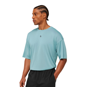 Camiseta Deportiva Oversize para Hombre, Transpirable, de Alto Rendimiento, para Entrenamiento, Ajuste Holgado, Color Azul Turquesa - Product Image 3