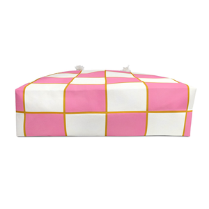Pink and White Striped Weekender Bag Beach Tote Vacation Essentials Travel Carryall Large Capacity <b>Summer</b> Womens <b>Handbag</b> Gift - Product Image 4