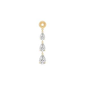 Boucles d'oreilles en or 14 carats avec diamant de laboratoire en forme de poire de 2,66 carats, certifiées IGI, cadeau pour mariage, fête ou anniversaire - Product Image 5