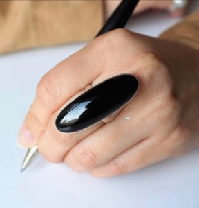 Wholesale Natural Big Black <b>Onyx</b> <b>Ring</b> 925 Sterling Silver Handmade Large Oval Black <b>Onyx</b> Statement <b>Ring</b> Vintage Boho Gemstone - Product Image 2