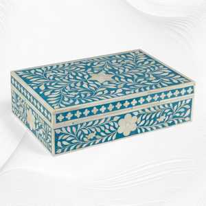 <b>MN</b> EXPORTS Handmade Bone Inlay Classic Rectangle Coffee Table with Square Pattern for Premium Living Room Storage <b>Furniture</b> - Product Image 5
