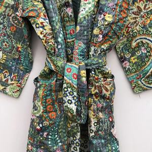 Nouvel arrivage de veste Kantha israélienne en coton Manteau de veste Kantha matelassé Manteau de veste bohème toutes saisons pour femmes - Product Image 5