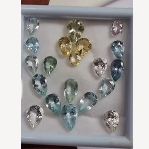 Lot de 50 pierres précieuses naturelles de haute qualité en Aigue-marine, formes ovale, poire, marquise et facettée, dimensions 6x4, 7x5, 8x6, 9x7mm, 67 carats, Iroc Sales Baruj, 134 $ US - Product Image 1