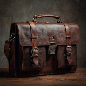 Sac à bandoulière en cuir véritable personnalisé, sacoche pour ordinateur portable, unisexe, pour le bureau, imperméable, léger - Product Image 6